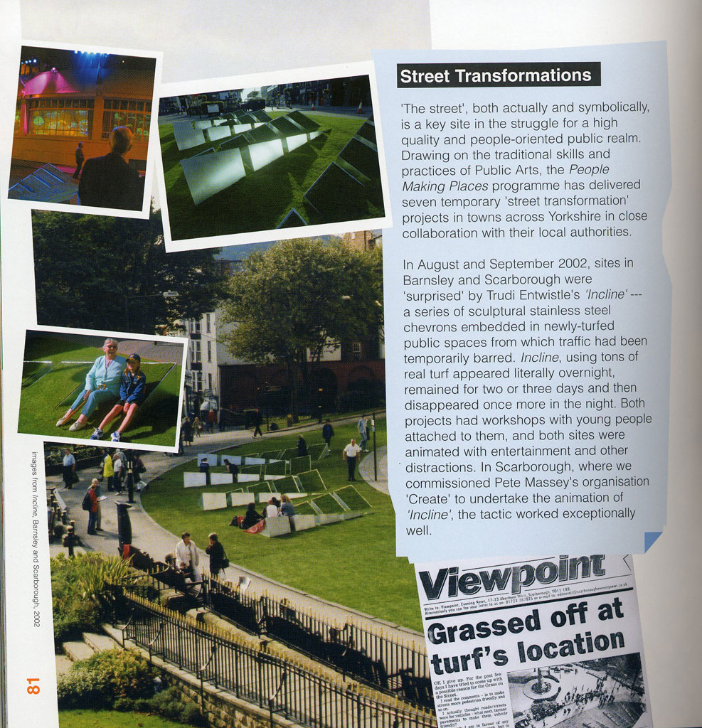 ‘People Making Places- Imagination in the Public Realm’ Robert Powell (ed), Public Arts. 2004